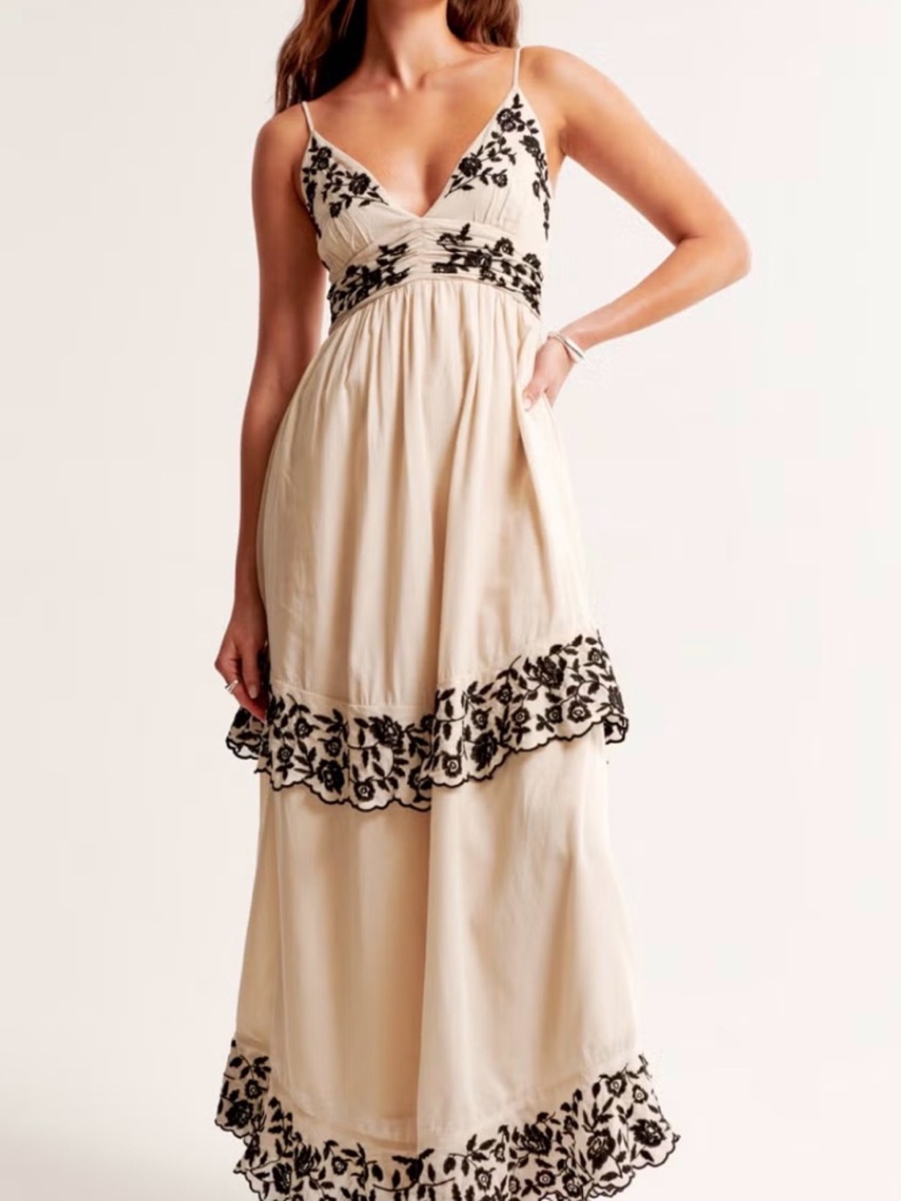 Abercrombie tiered ruffle maxi dress